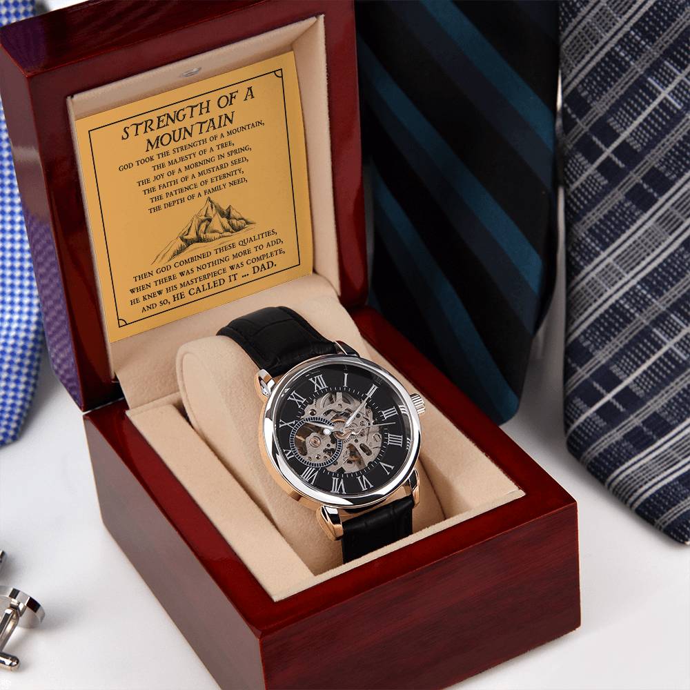 Strength Of A Mountain - Dad Openwork Watches