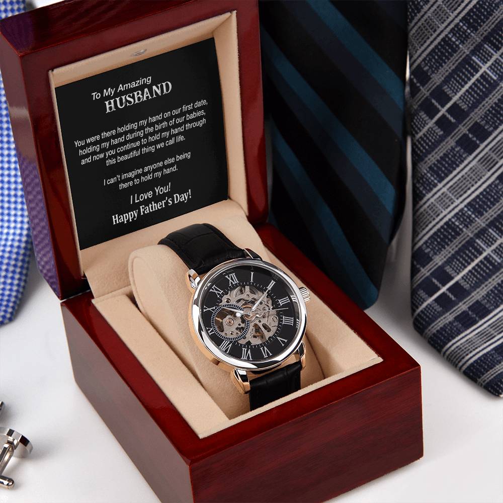 Men's Openwork Watch For Husband To My Amazing Husband Gift Watch Father's Day Gift Watch From Wife Skeleton Watch For Men(1)