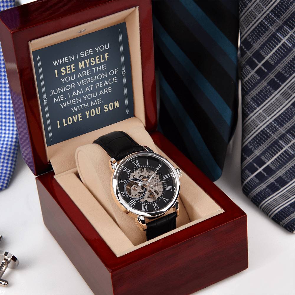 To My Son - When I See You  Men's Openwork Watch