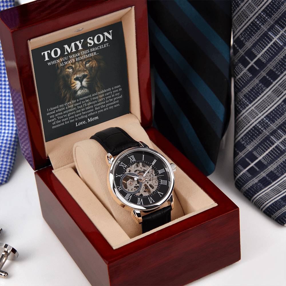 To My Son, Love Mom - Openwork Watches