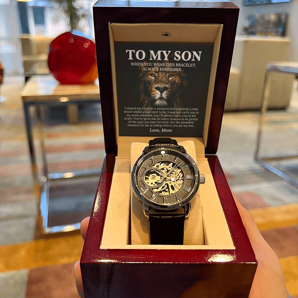 To My Son, Love Mom - Openwork Watches