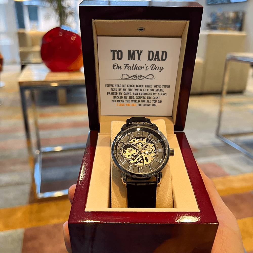 Father's Day Gift From Children Meaningful Fathers Day Gift From Kid Son Daughter Openwork Watch To My Dad On Father's Day Unique Gift