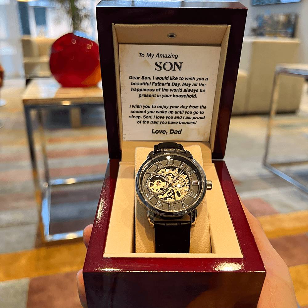 To My Amazing Son Gift Watch Openwork Watch For Son Father's Day Gift For Son To My Son From Dad Gift Watch Skeleton Face Watch For Son
