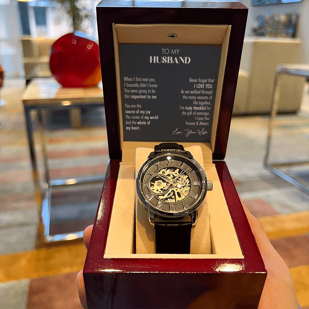 Gift For Husband Truly Thankful Openwork Watch