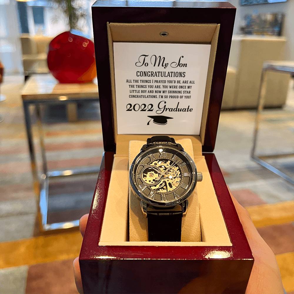Class Of 2022 Gift For Son Men's Watch For Son's Graduation High School Graduation Gift Watch College Graduation Gift Openwork Watch