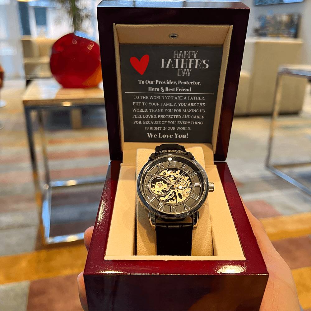 Our Dad Our World Father's Day Gift Openwork Watch