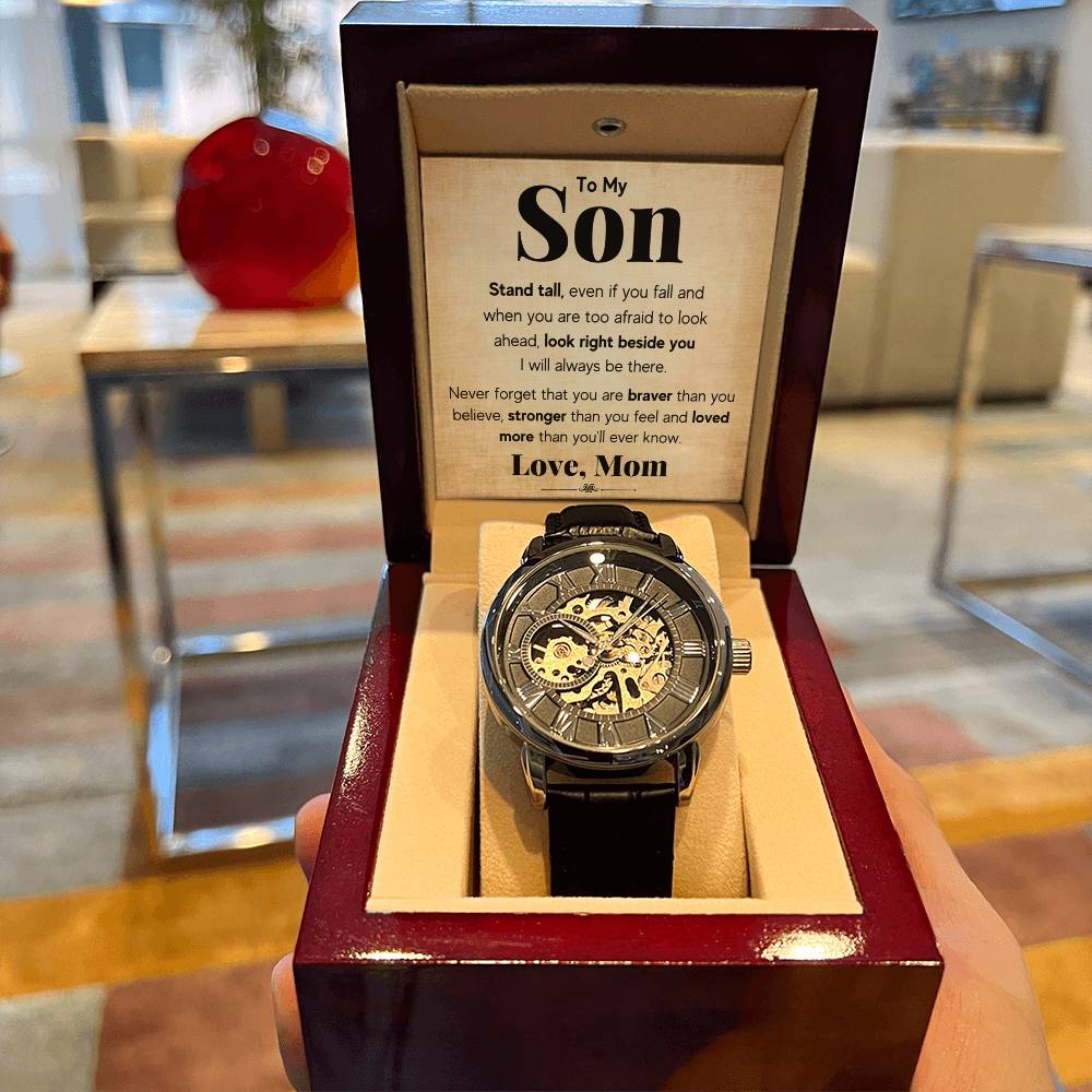 To My Son Stand Tall Openwork Watches