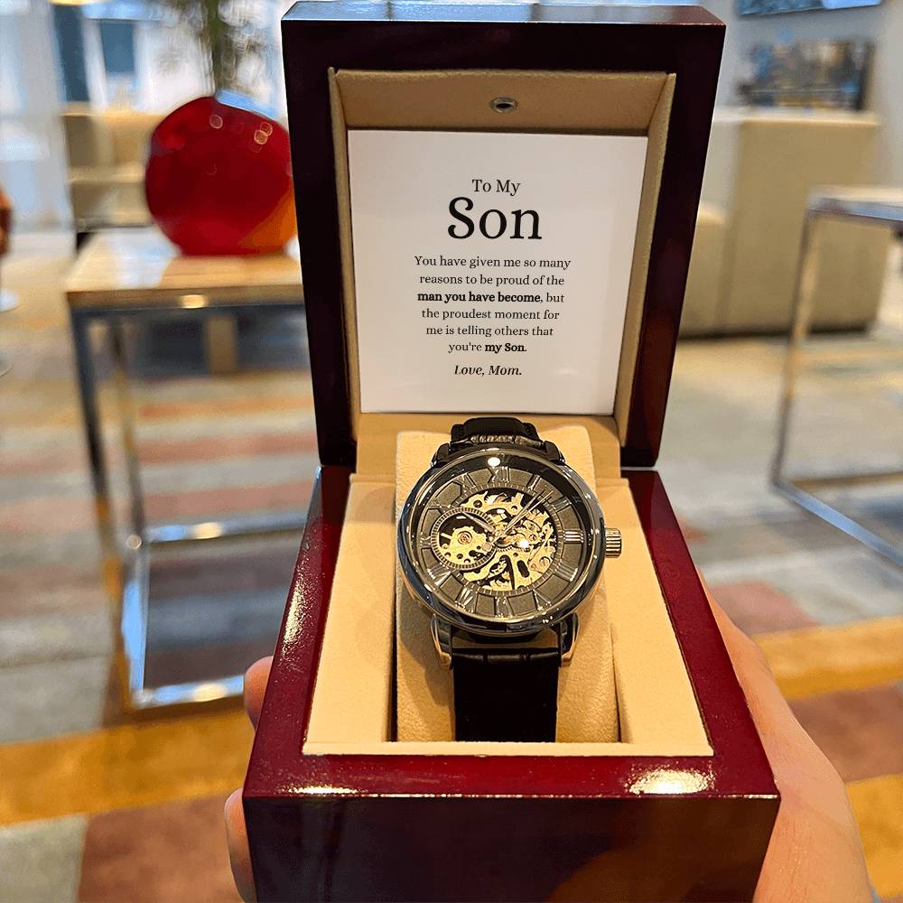 Unique Openwork Watches For Men, Son Watches Gift From Mom
