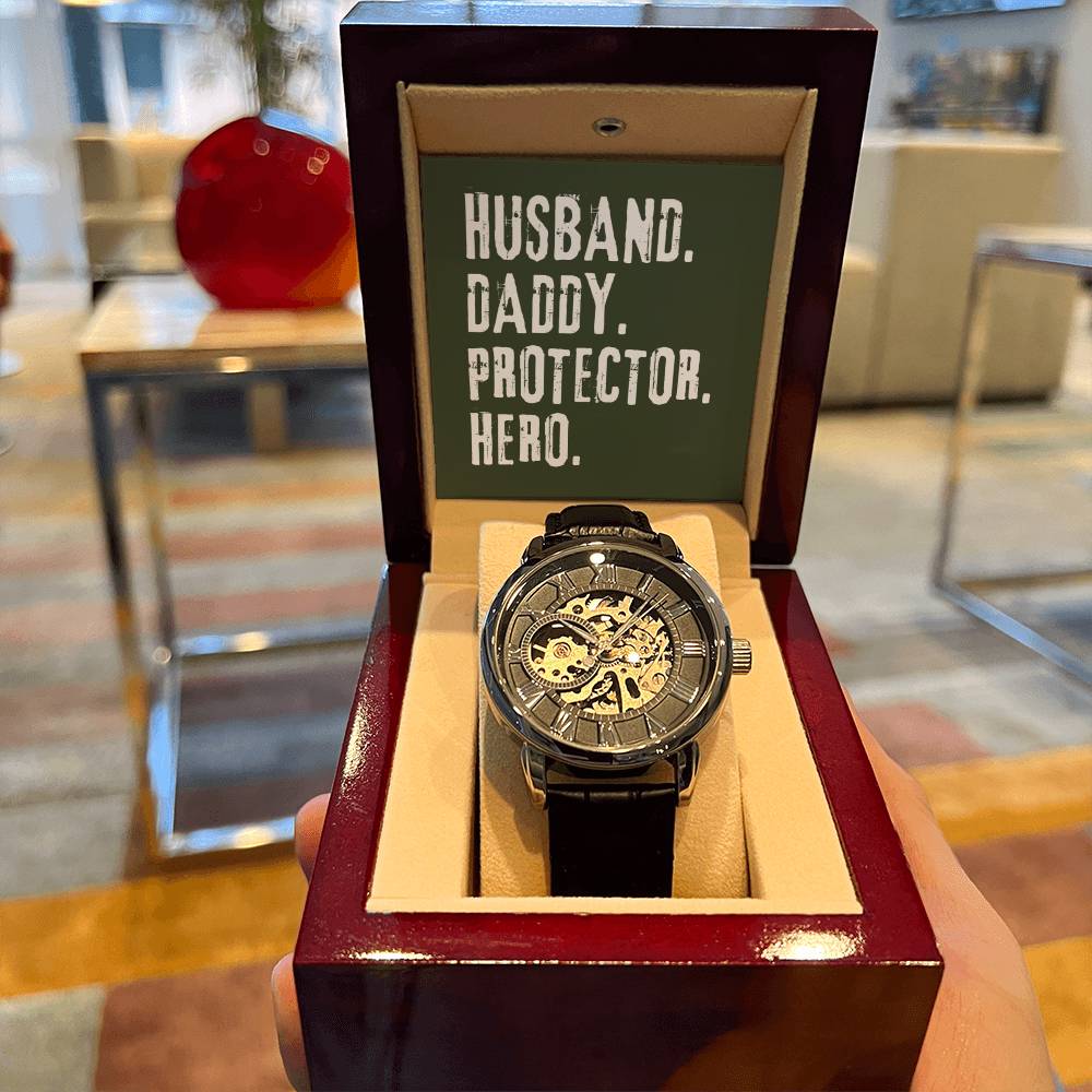 The Perfect Gift For The Husband Daddy Protector Hero In Your Life Openwork Watch