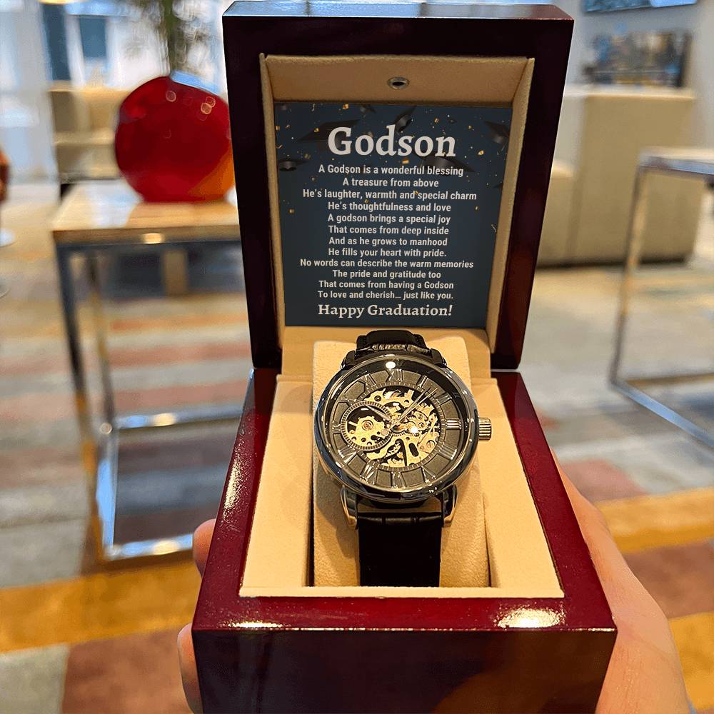 Godson Graduation Gift From Godmother Godson Gift College Graduation Gift Luxury Watch Gift For Godson Godson Gift From Godfather Openwork Watch
