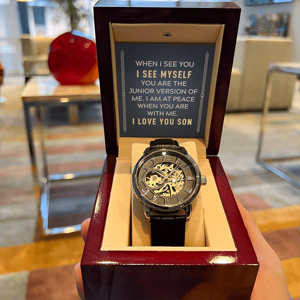 To My Son - When I See You  Men's Openwork Watch