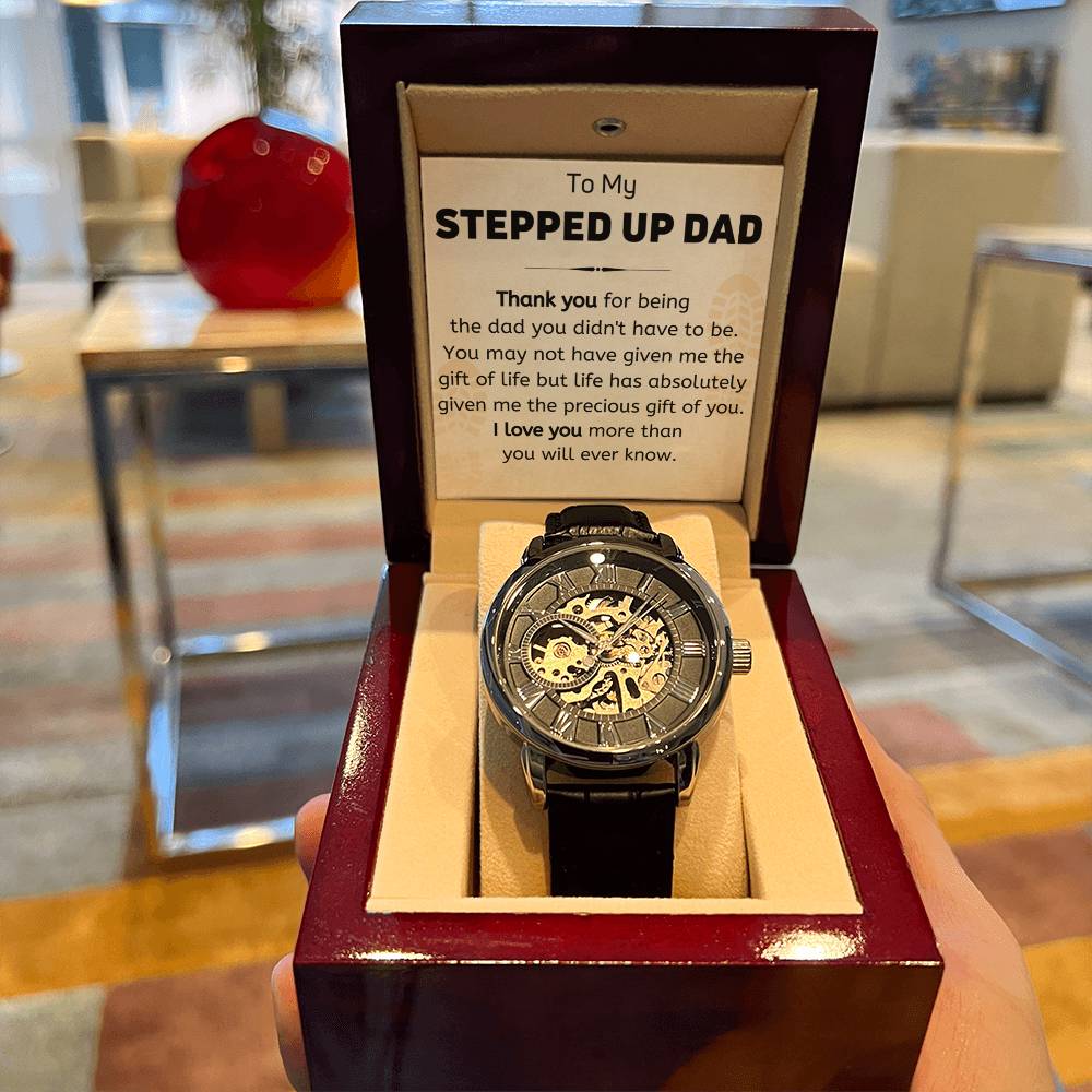 To My Stepped Up Dad - Thank You - Openwork Watch