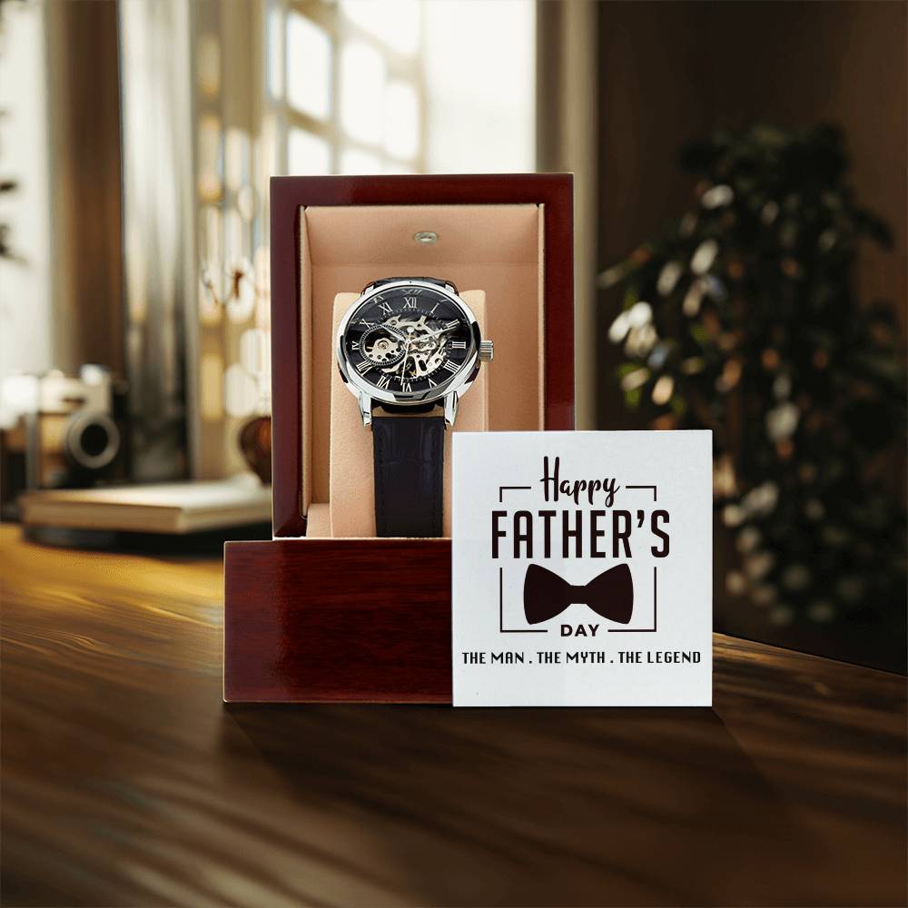 Happy Father's The Man The Myth The Legend Openwork Watch