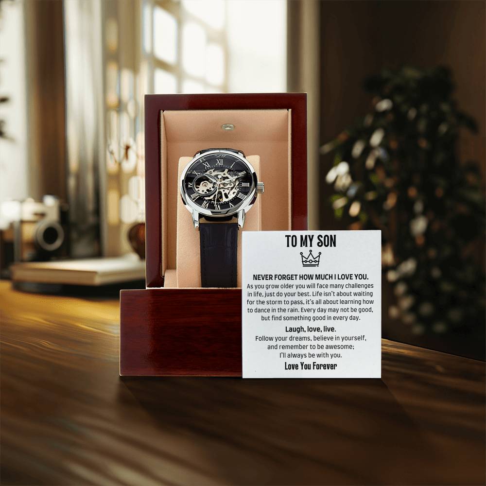 To My Son - Love You Forever - Men's Openwork Watches