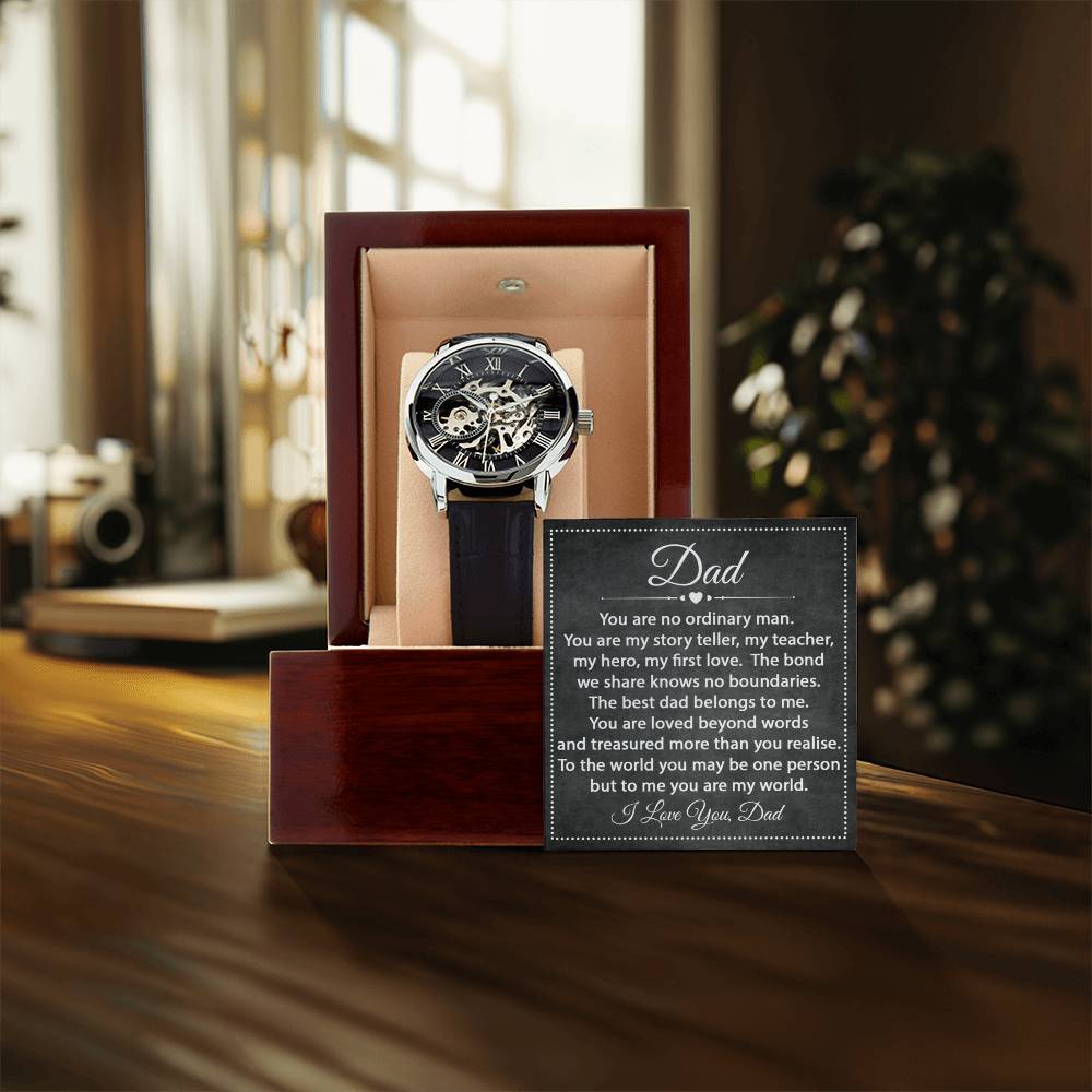 To My Dad Openwork Watch Gift For Dad Father's Day Gift Watch With Message Card For Dad