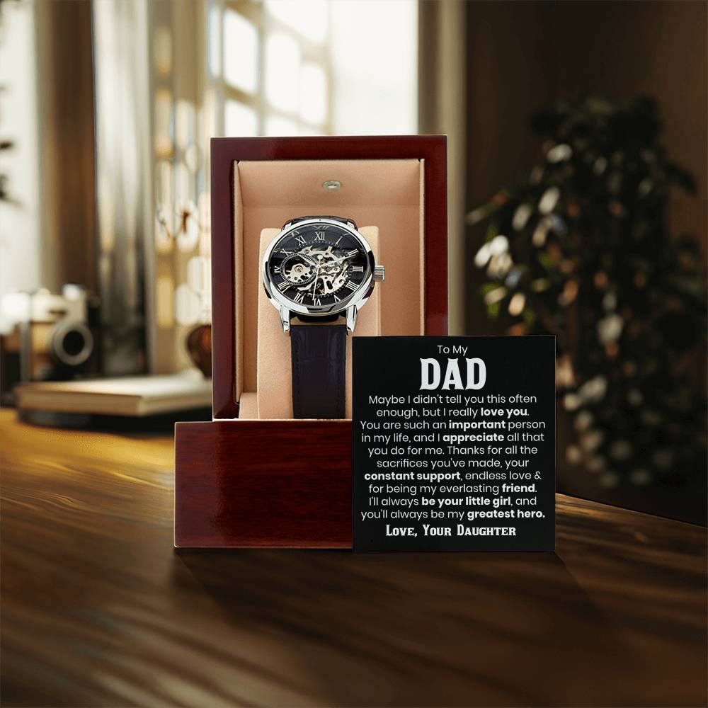 To My Dad - I Really Love You - Openwork Watch
