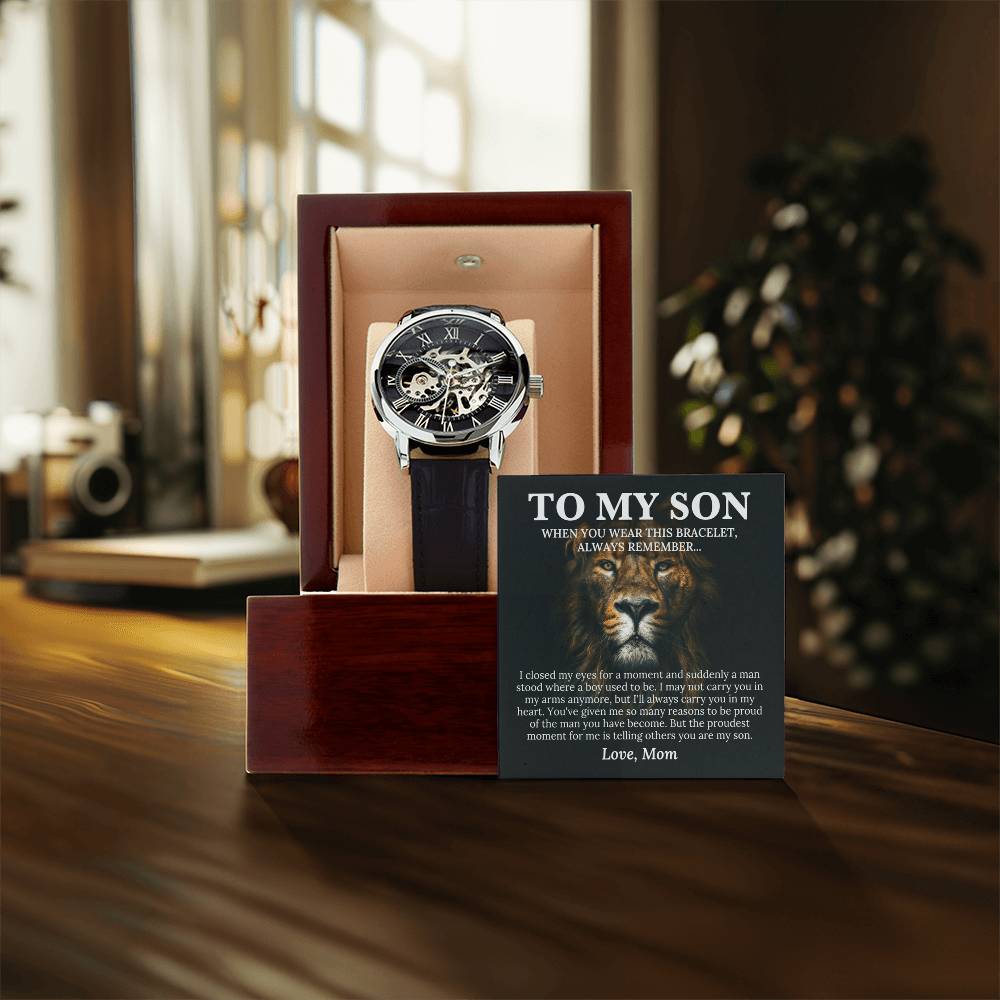 To My Son, Love Mom - Openwork Watches