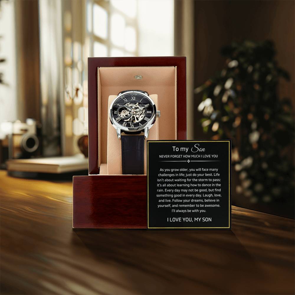 To My Son - Believe In Yourself - Luxury Openwork Watches