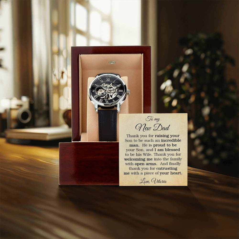 To My Father In Law Wedding Gift Openwork Watch Gift For Father Of The Groom From Bride Future Father In Law Gift