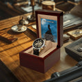 Step Dad Gift From Step Daughter Openwork Automatic Leather Strap Mens Watch Gift For Men To My Bonus Dad Stepped Up Dad Gift(1) Openwork Watch