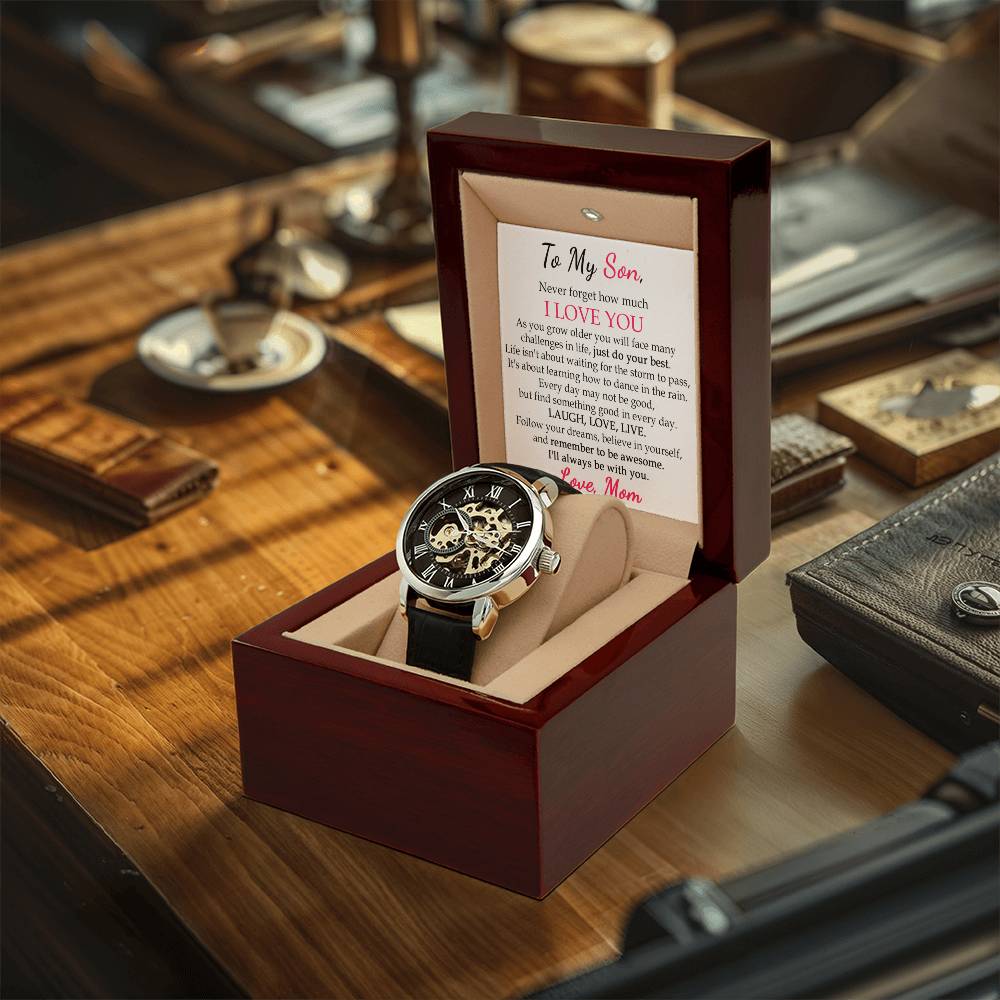 To My Son Openwork Watch Son Watch Gift From Mom Birthday Graduation Christmas Gift