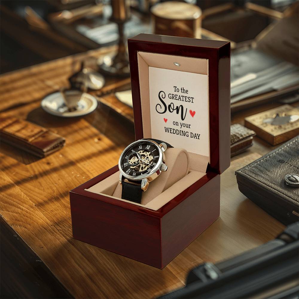 Wedding Gift For Son From Mom Dad Wedding Day Watch Gift For Groom From Parents Groom Watch Gift From Mom Dad Meaningful Gift Openwork Watch
