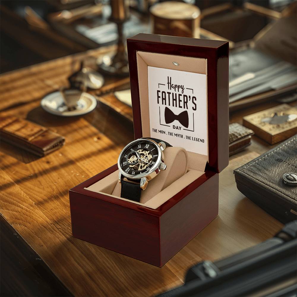 Happy Father's The Man The Myth The Legend Openwork Watch