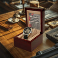 Step Dad Gift From Step Daughter Openwork Automatic Leather Strap Mens Watch Gift For Men To My Bonus Dad Stepped Up Dad Gift(5) Openwork Watch