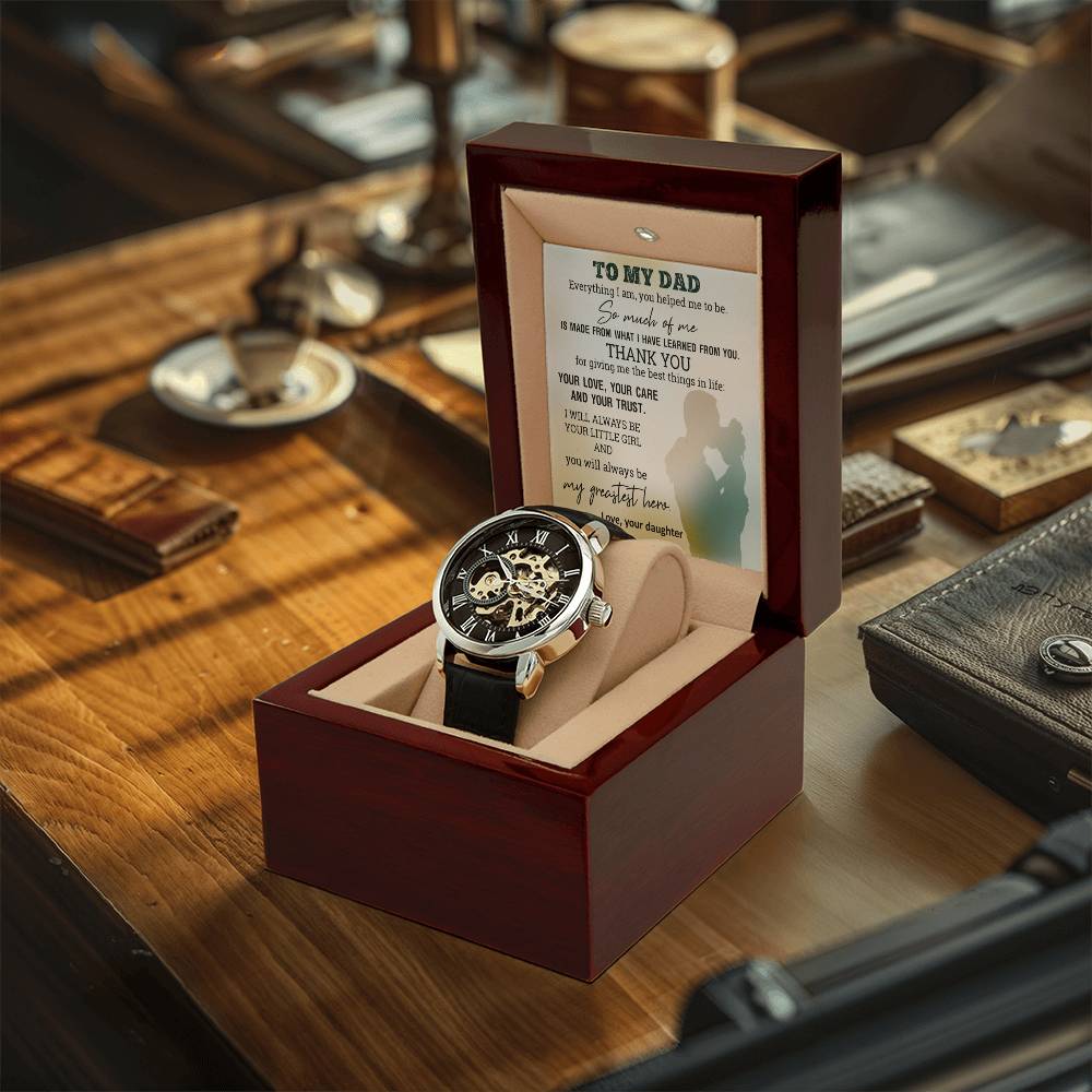 Gift For Dad From Daughter Help To Be Men's Openwork Watch