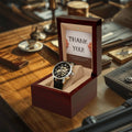 Men's Openwork Watch & Groomsman Thank You Card.