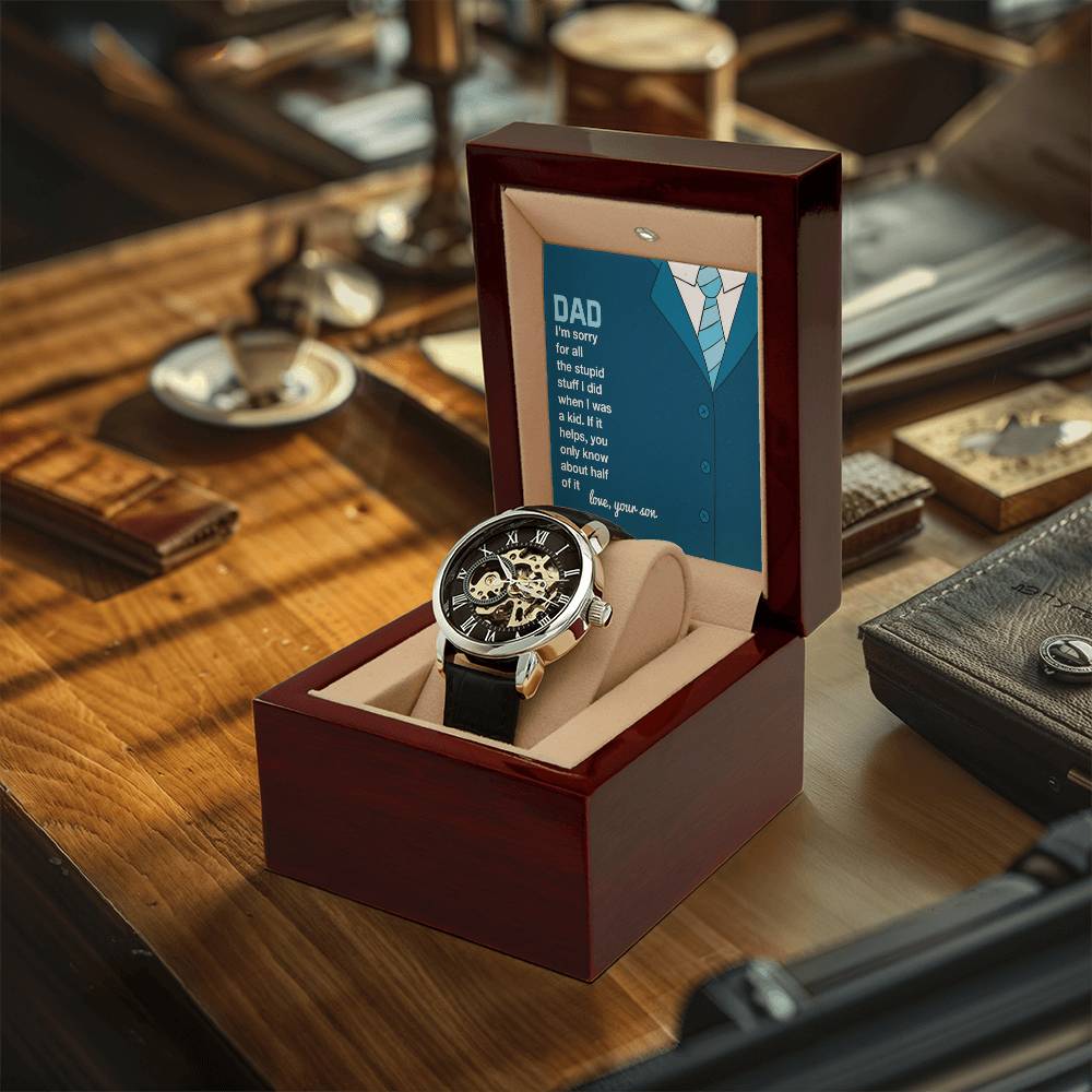 Father's Day Gift From Son Gift For Dad Men's Openwork Watch Luxury Watch For Him