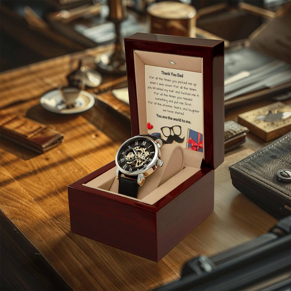 Father's Day Gift For Dad To My Dad Openwork Watch Dad Birthday Gift