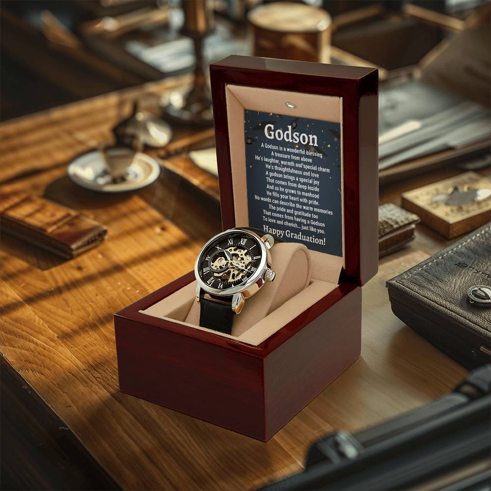 Godson Graduation Gift From Godmother Godson Gift College Graduation Gift Luxury Watch Gift For Godson Godson Gift From Godfather Openwork Watch