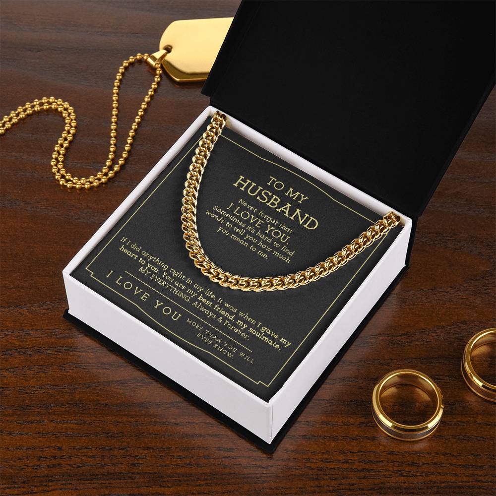 To My Man Chain Necklace Boyfriend Gift From Girlfriend Anniversary Gift Boyfriend Birthday Cuban Link Chain
