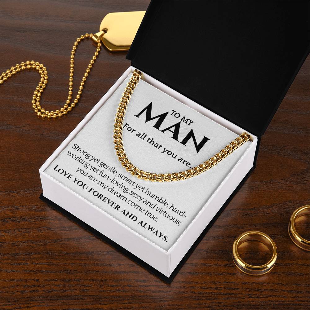 Cuban Chain Link Necklace Gift For Husband Or Fiance Cuban Link Chain