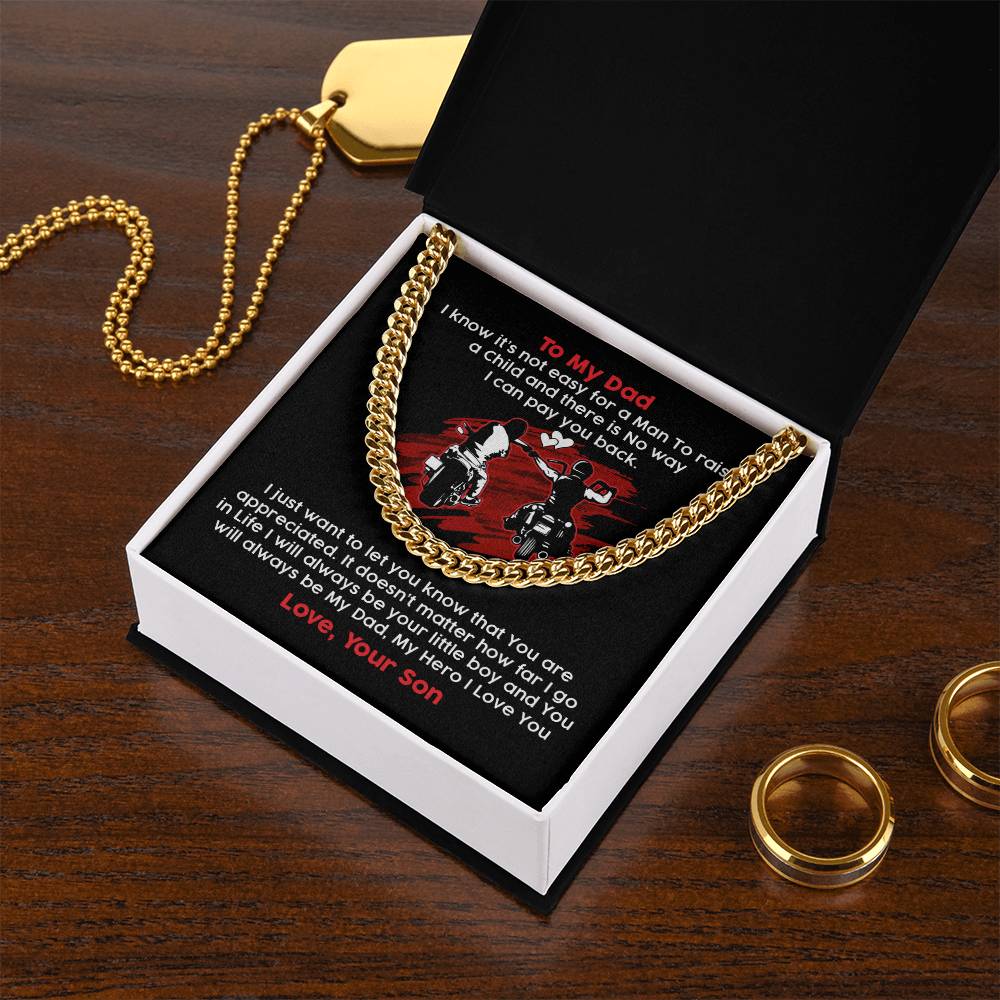 To My Biker Dad - Cuban Link Chain