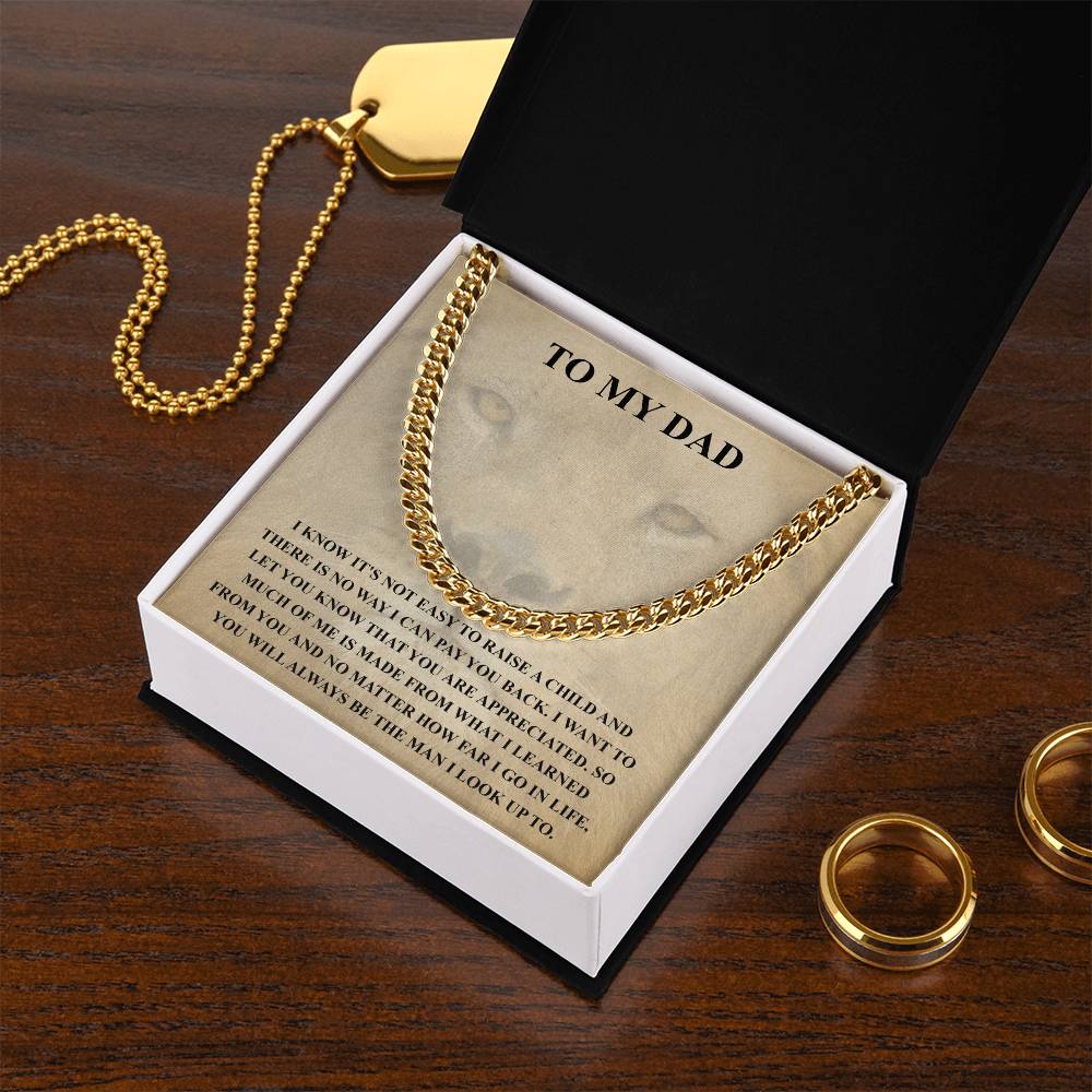 Gifts For Dad From Daughter Fathers Day Gift From Son Silver Cuban Link Chain Dad Birthday Gift Father Of The Bride Fa