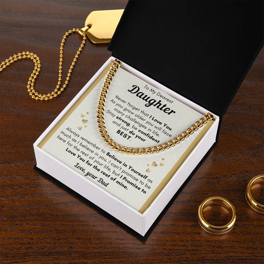 Daughter Just Do Your Best - Cuban Link Chain - Cld23