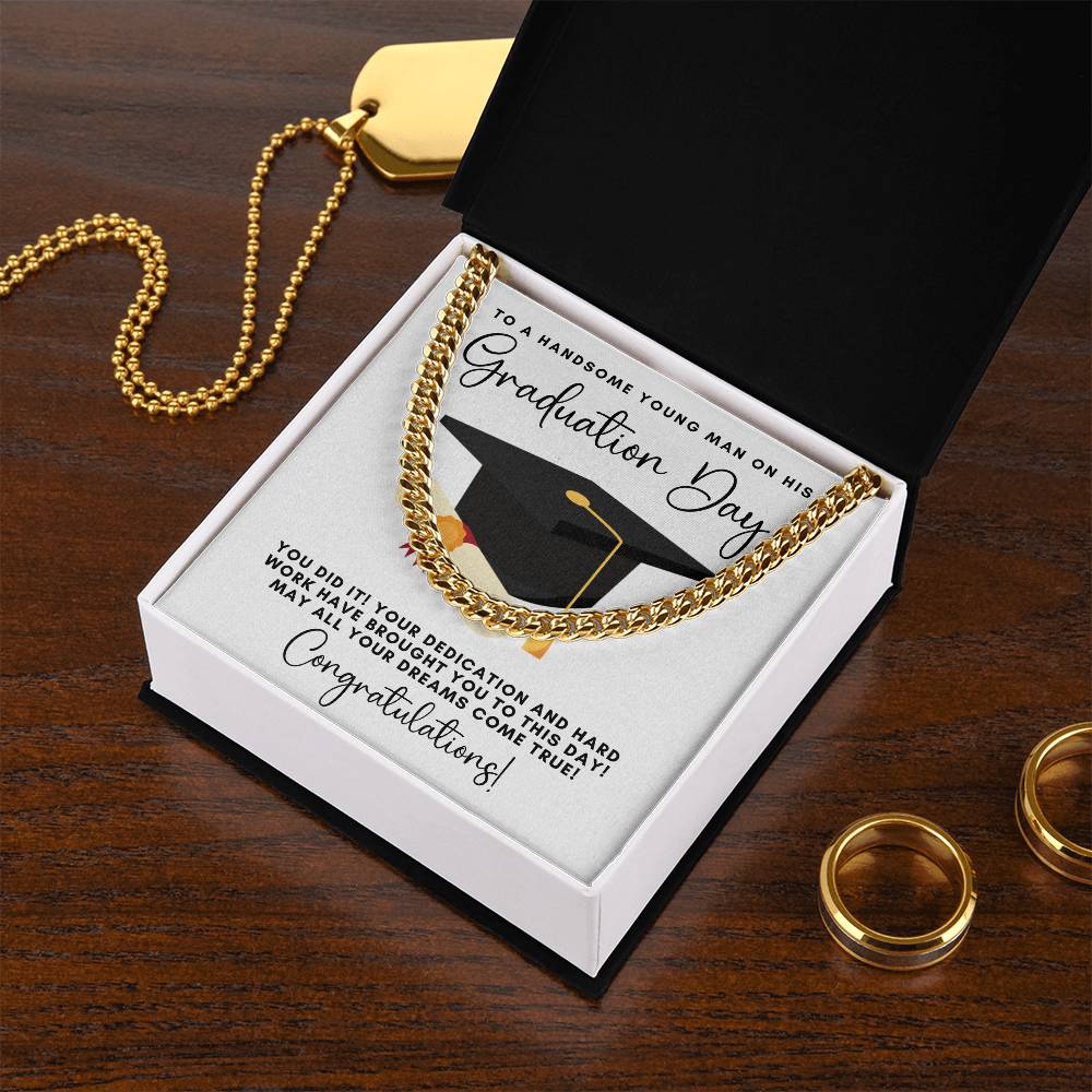 Graduation Gift Necklace  Graduation Gift For Him  College Graduation  High School  Senior Graduation  Class Of 2022 Cuban Link Chain