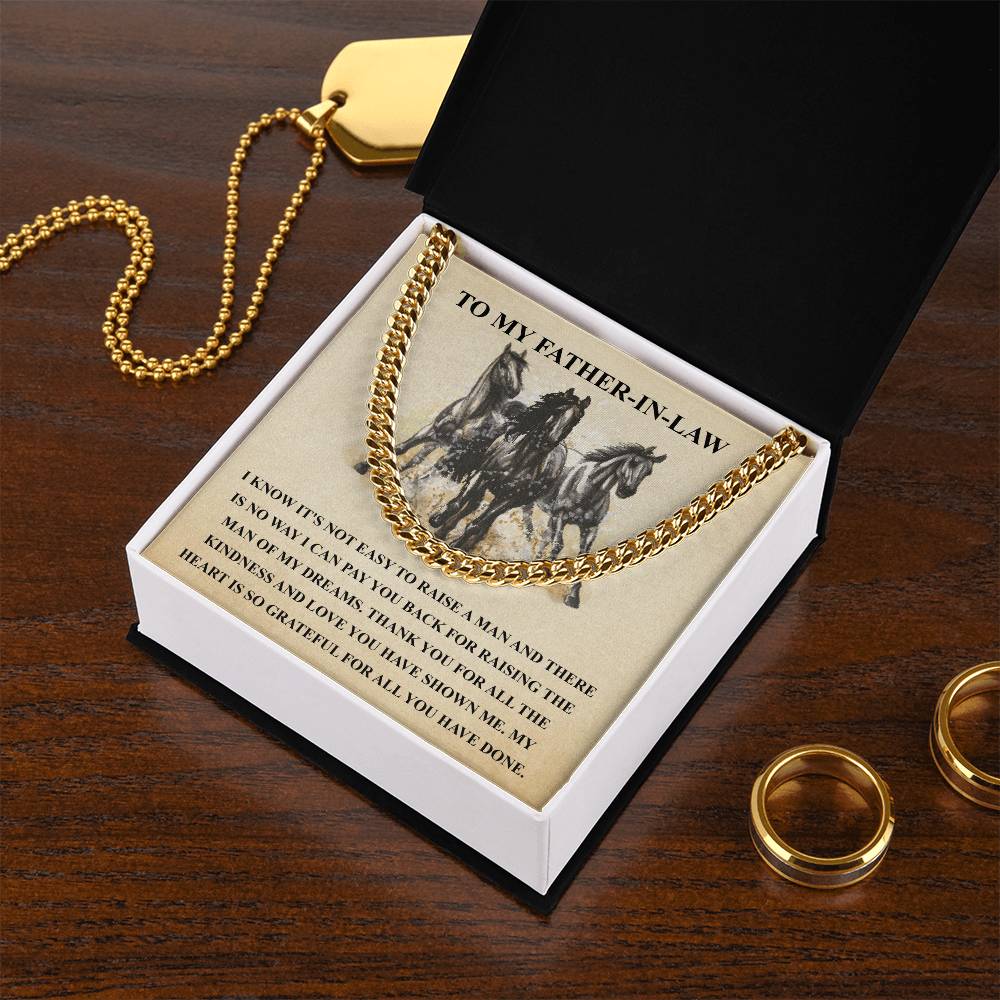 Father In Law Gift From Daughter In Law Fathers Day Gift For Father In Law Christmas Gift For Father In Law Horse Love Cuban Link Chain