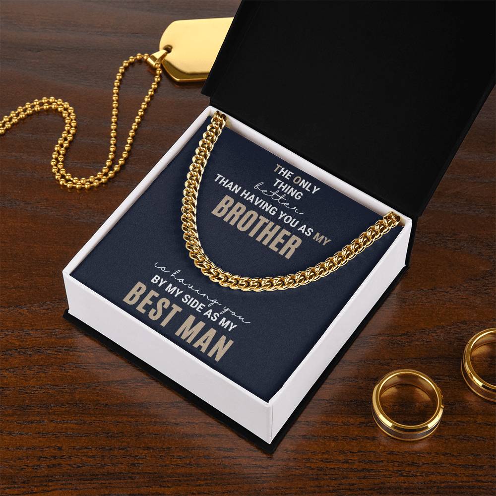Best Man Gift Wedding Gift For Brother Brother Best Man Gift Best Man Gifts Ideas For Brother Groomsman Wedding Gift F Cuban Link Chain