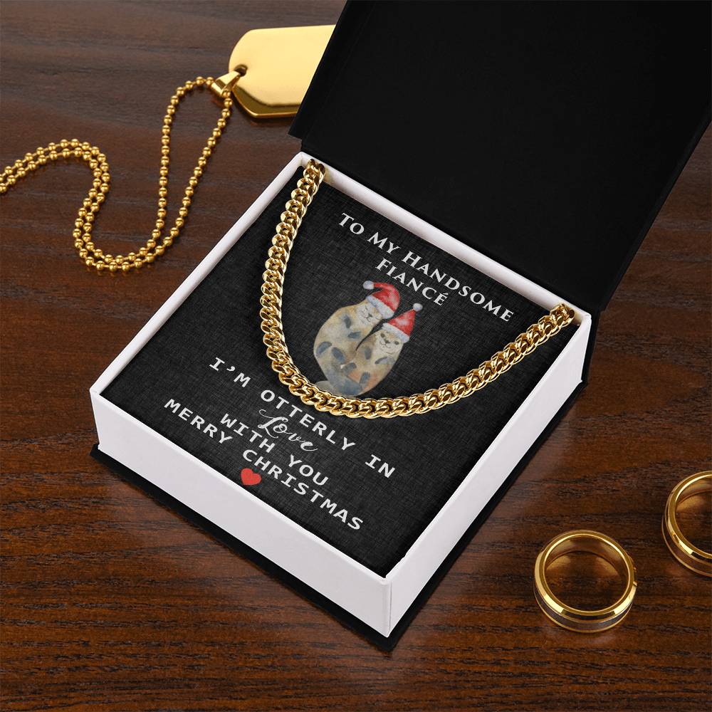 To My Handsome Fiancé Cuban Link Chain