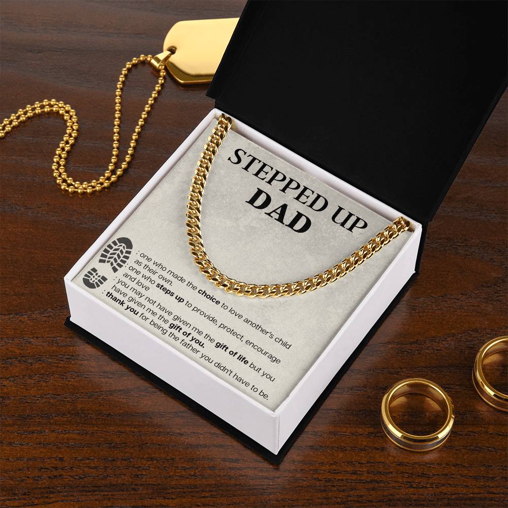 Step Dad Cuban Chain Necklace Gift For Stepdad Fathers Day Gift Step Dad Birthday Gift Cuban Link Chain
