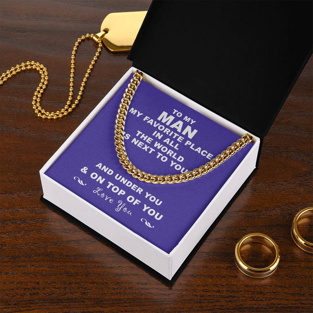 To My Man Cuban Chain Necklace Husband Necklace From Wife Cuban Link Chain