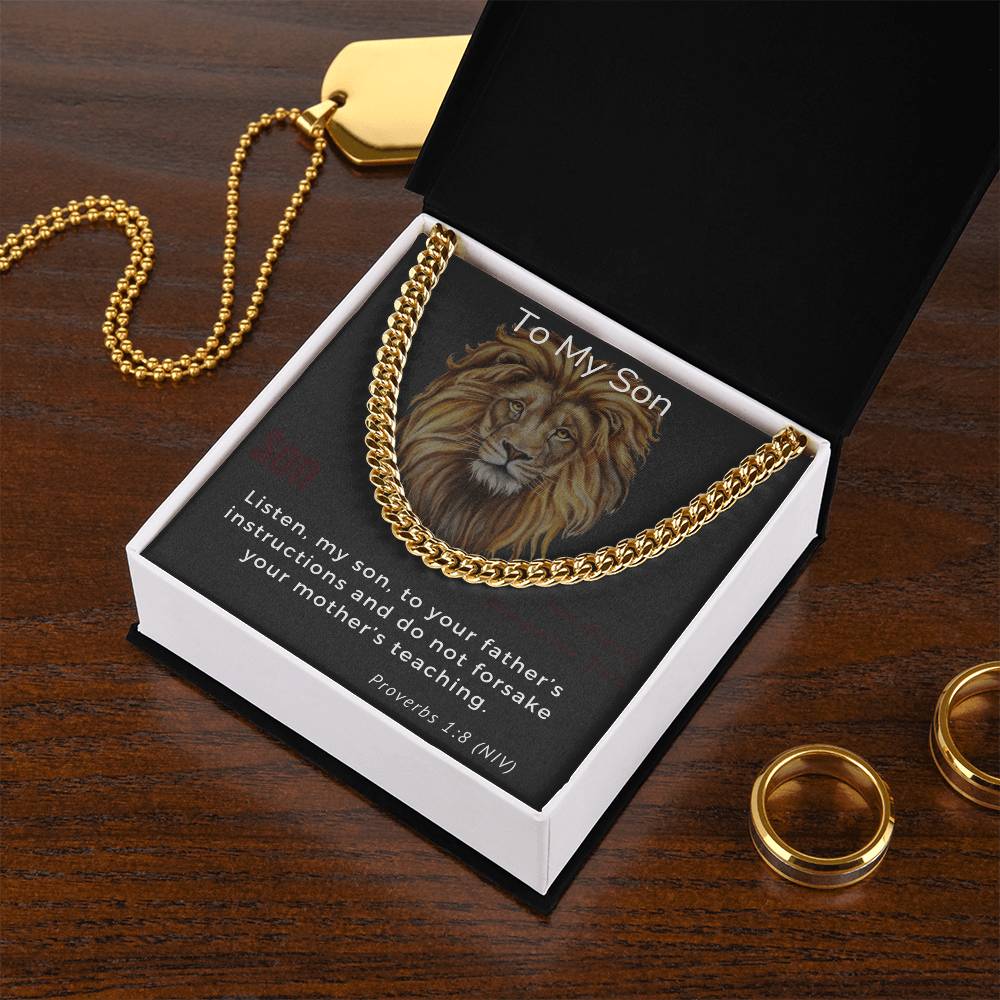 To My Son Cuban Link Chain