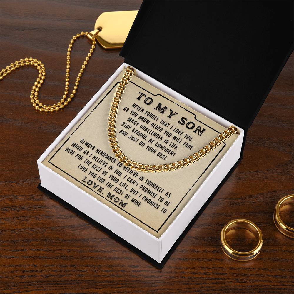 My Son - Never Forget That - Cuban Link Chain Necklace