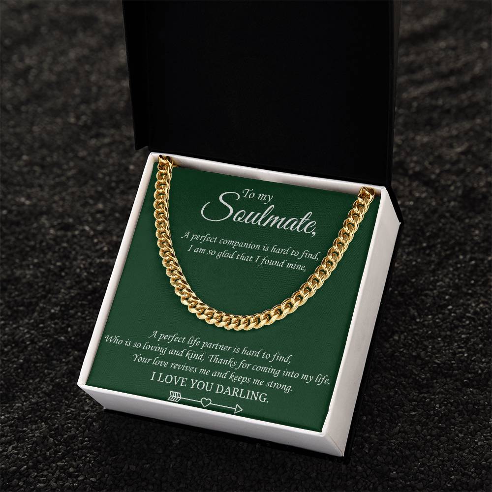 Valentine's Gift Cuban Necklace Gift For Boyfriendsoulmatehusband - Your Love Revives Me And Keeps Me Strong Cuban Link Chain