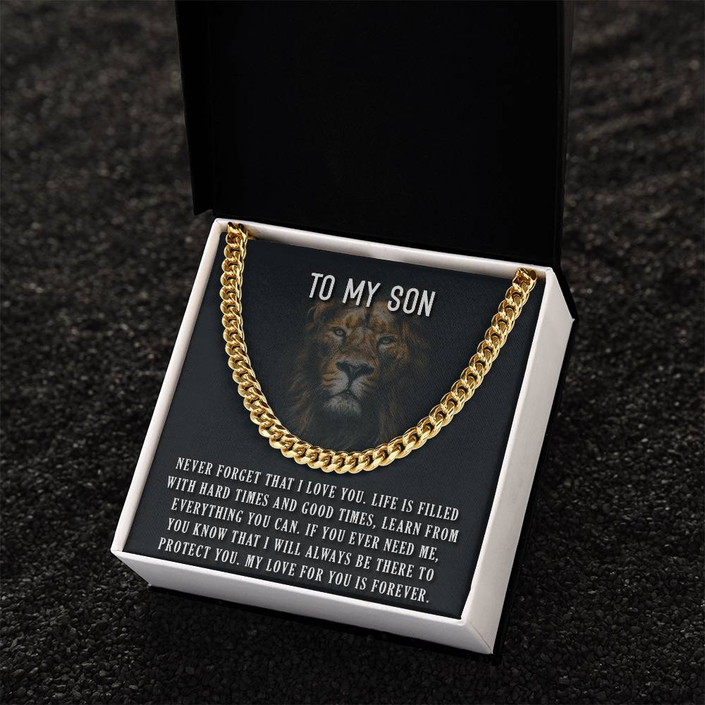 To My Son Cuban Link Chain
