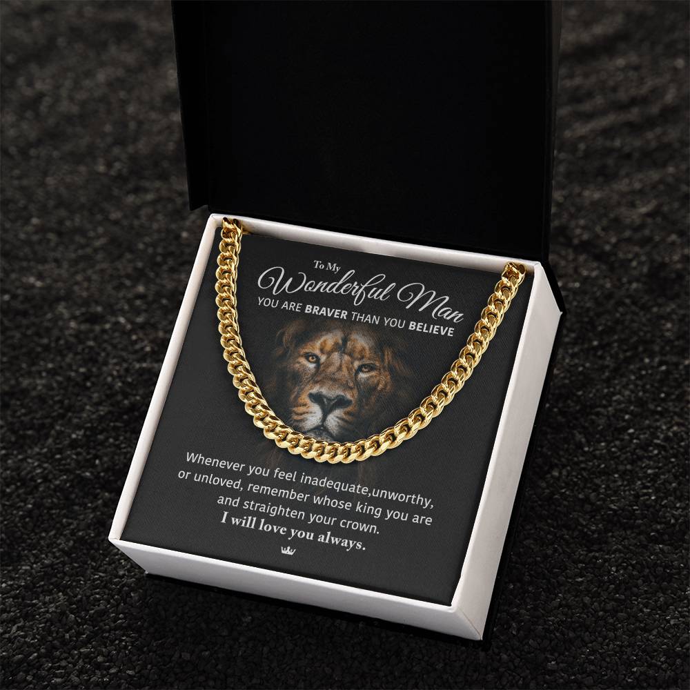My Wonderful Man - Braver King Cuban Link Chain