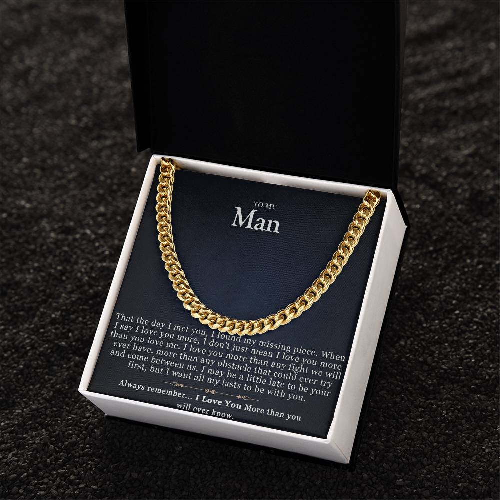 To My Man Cuban Link Chain